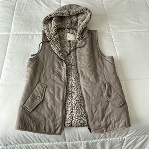 Fur lined hooded vest